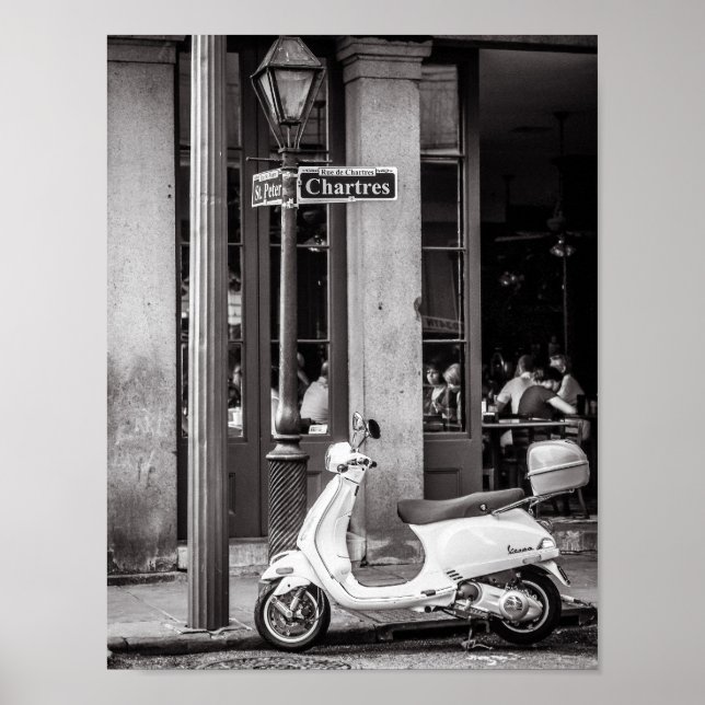 Classic Scooter Poster Paris Frankrike (Framsidan)