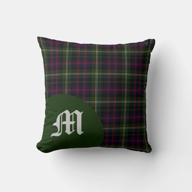 Classic Scottish Malcolm Klan Tartan Monogram Kudde (Framsida)