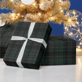Classic Scottish Traditional Grönt och Red Tartan Presentpapper