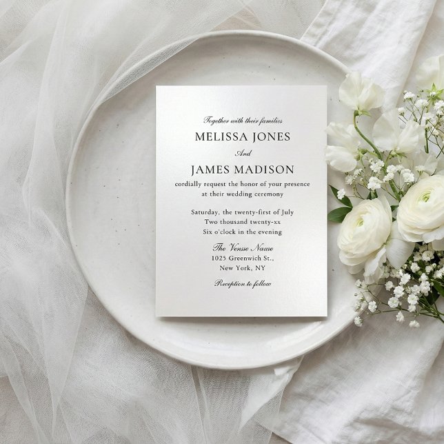 Classic Script Elegant QR Code 4 Photo Wedding Flygblad (Skapare uppladdad)