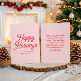 Classic Script Whimsical Elegant Happy Holidays Julkort