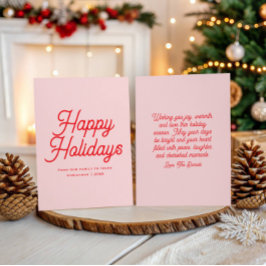 Classic Script Whimsical Elegant Happy Holidays Julkort