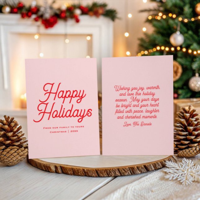 Classic Script Whimsical Elegant Happy Holidays Julkort (Skapare uppladdad)