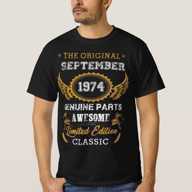 Classic September 1974 Shirt Birthday Gifts , 1974 T (Framsida)