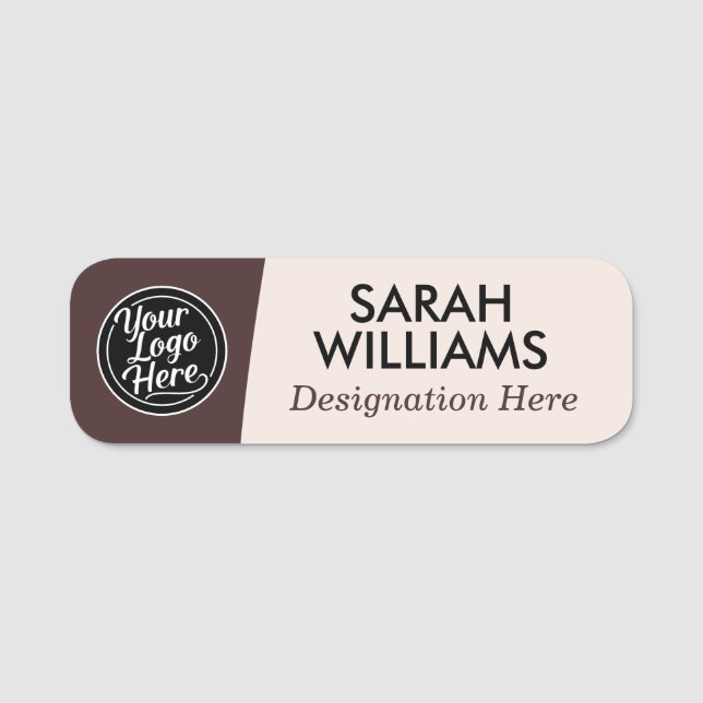 Classic Serif Dark Brown Professional Logo Title Namnbricka (Framsida)