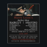 Classic Shave, Manar Barbres Advertising Flygblad<br><div class="desc">Klassisk soppa,  Manar Barbers annonser med Affärskortet.</div>