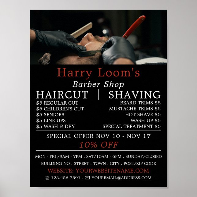 Classic Shave, Manar Barbres Advertising Poster (Framsidan)