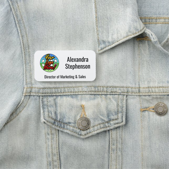 Classic Side Logo Custom Personalized Business Namnbricka (På plats)