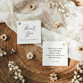 Classic Simple Elegant Wedding Thank You Gåvor Etiketter