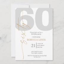 Classic Simple Sixty Modern Adult Birthday