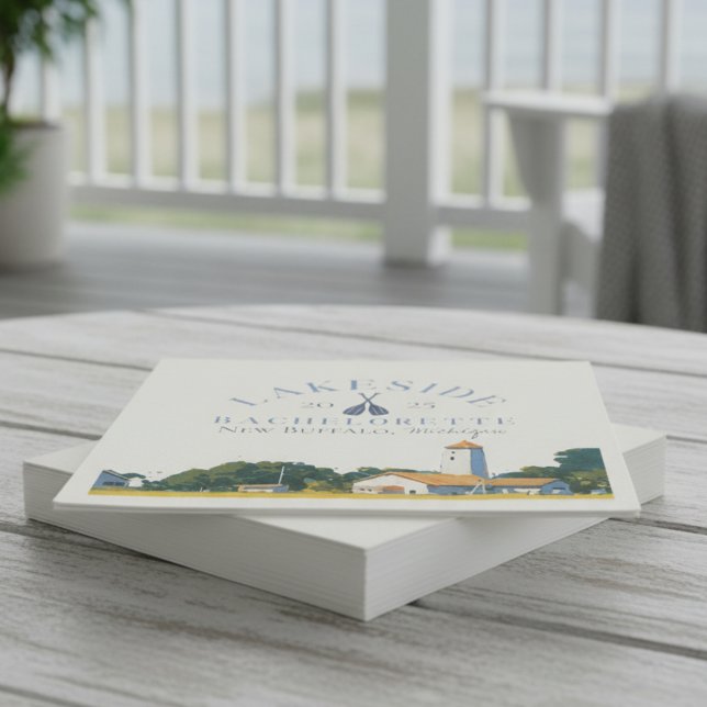 Classic Sjö Bachelorette Girls Helg Pappersservett (Kick back at the lake with this coastal Classic Lake Bachelorette Girls Weekend Napkins!)