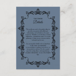 Classic Slate Blue Ornately Framed Wedding Tilläggskort