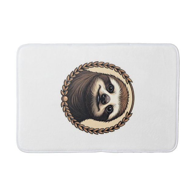 Classic Sloth Engraving Nature Shirt (1) Badrumsmatta (Framsidan)