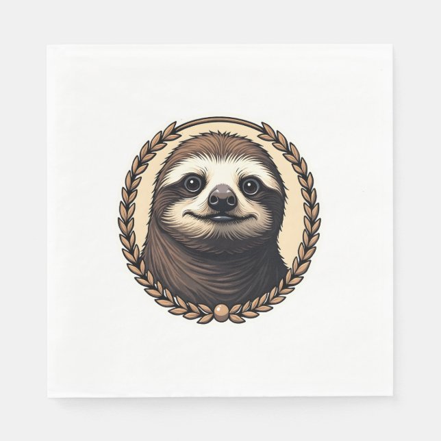 Classic Sloth Engraving Nature Shirt (1) Pappersservett (Framsidan)