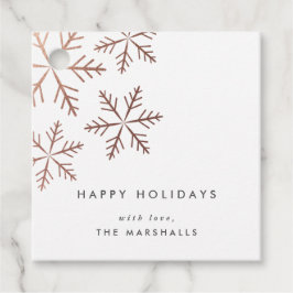 Classic Snowflake Faux Foil Helgdag Gåvor Etiketter