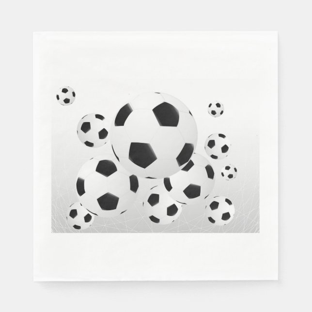 Classic Soccer Football Balls Flying Sports Pappersservett (Framsidan)