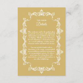 Classic Soft Gold Ornately Framed Wedding Tilläggskort