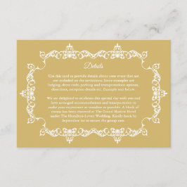 Classic Soft Gold Ornately Framed Wedding Tilläggskort