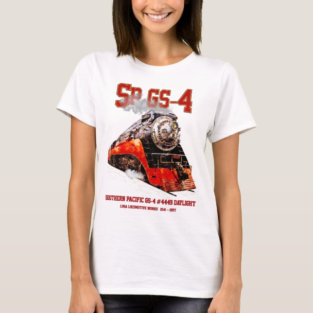 Classic Southern Pacific GS-4 Steam Locomotive T Shirt (Framsida)