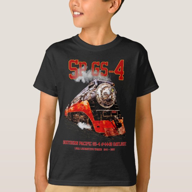 Classic Southern Pacific GS-4 Steam Locomotive T Shirt (Framsida)
