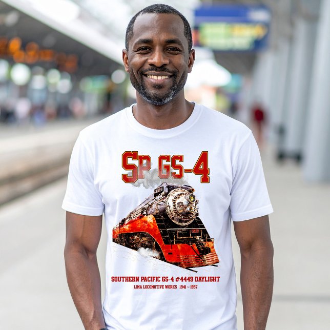 Classic Southern Pacific GS-4 Steam Locomotive T Shirt (Southern Pacific GS-4 Daylight Steam Locomotive. Mens Basic T-Shirt)