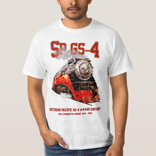 Classic Southern Pacific GS-4 Steam Locomotive T Shirt (Framsida)