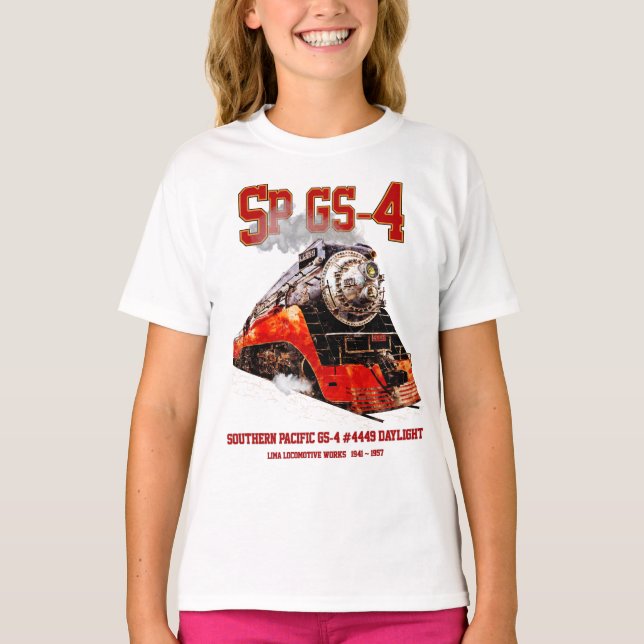 Classic Southern Pacific GS-4 Steam Locomotive T Shirt (Framsida)