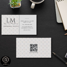 Classic Spanish Tile Monogram QR Business Branding Visitkort