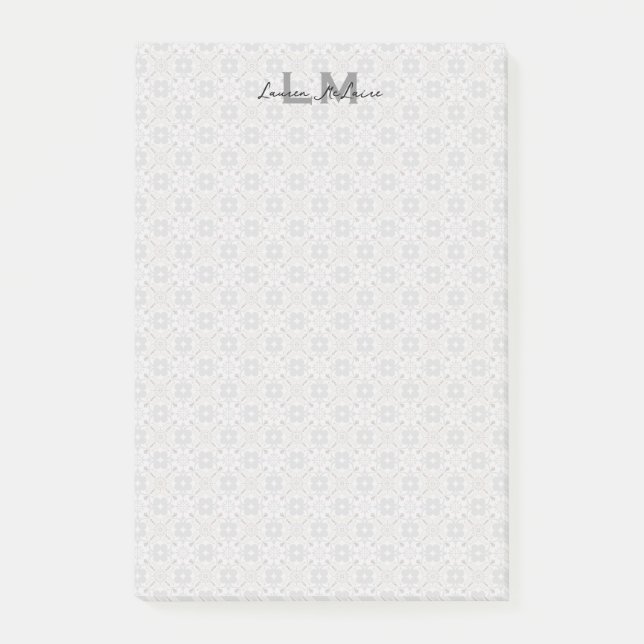Classic Spanish Tile Monogram Stationery Post-it Block (Framsida)