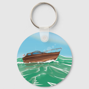 Classic Speedboat Nyckelring