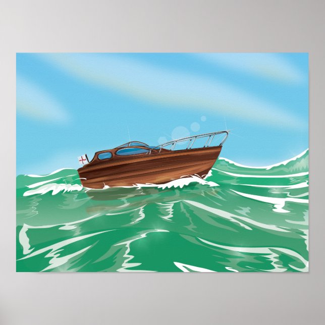 Classic Speedboat Poster (Framsidan)