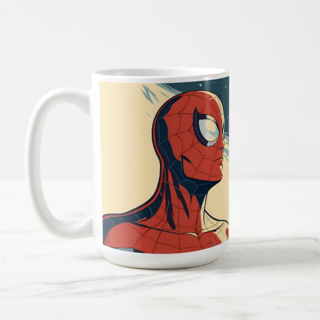 Classic Spider-Man with Dynamic Cosmic Background Kaffemugg (Vänster)