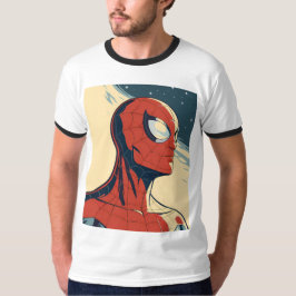 Classic Spider-Man with Dynamic Cosmic Background T Shirt