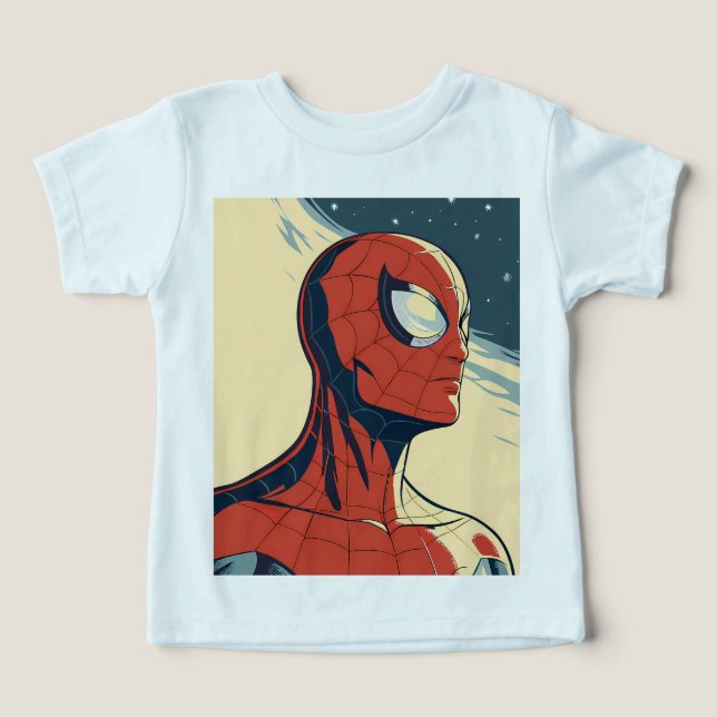 Classic Spider-Man with Dynamic Cosmic Background T Shirt (Design Framsida)