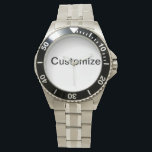 Classic Stainless Steel Watch_ Anpassa den Armbandsur<br><div class="desc">Klassiskt rostfritt stål The eWatchFactory Classic Stainless Steel Watch är byggt för äventyr. Designad som en nod till klassisk dykare och militära klockor, har den 100 % rostfritt stål, justerbar ram och vatten motstånd mot 300 fot. Anpassa klockan ansikte med ditt namn, dina foton eller din design för ett snyggt-minne...</div>