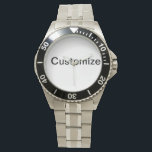 Classic Stainless Steel Watch_ Anpassa den Armbandsur<br><div class="desc">Klassiskt rostfritt stål The eWatchFactory Classic Stainless Steel Watch är byggt för äventyr. Designad som en nod till klassisk dykare och militära klockor, har den 100 % rostfritt stål, justerbar ram och vatten motstånd mot 300 fot. Anpassa klockan ansikte med ditt namn, dina foton eller din design för ett snyggt-minne...</div>