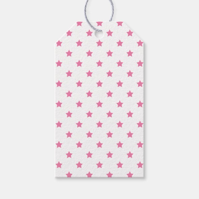 Classic Stars Fuchsia Pink - White Presentetikett (Framsidan)
