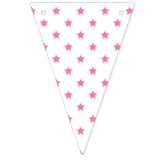 Classic Stars Fuchsia Pink - White Vimplar