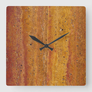 Classic Stilar Woodgrain Fyrkantig Klocka