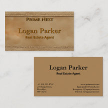 Classic Stitched Leather Real Estate Business Card