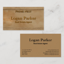 Classic Stitched Leather Real Estate Business Card Visitkort