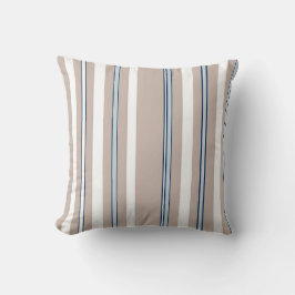 Classic Stripe Beige, white and blue Kudde