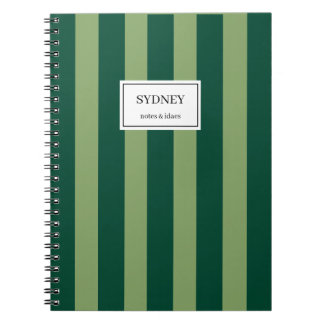 Classic Striped Notebook Custom Name Journal Anteckningsbok