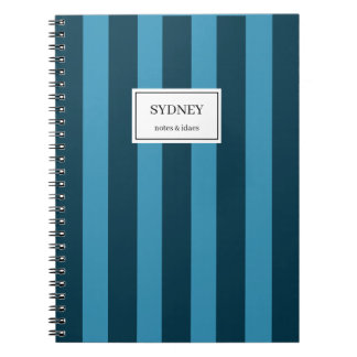 Classic Striped Notebook Custom Name Journal Anteckningsbok