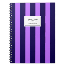 Classic Striped Notebook Custom Name Journal  Anteckningsbok