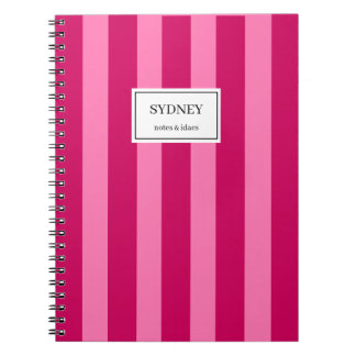 Classic Striped Notebook Custom Name Journal Anteckningsbok