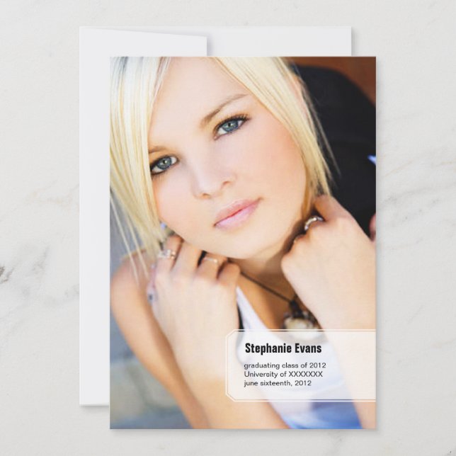 Classic Stub Photo Studenten-meddelande Inbjudningar (Framsida)