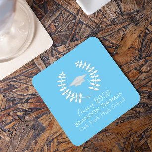 Classic Studentfest Carolina Blue Anpassningsbar Underlägg Papper Kvadrat