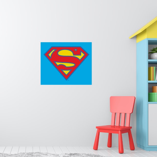 Classic Supergirl Logo with Blue Outline Poster (Barnkammare 1)