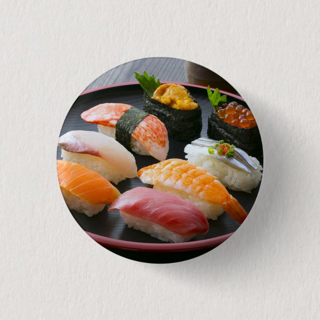Classic Sushi Circle – Premium Button Badge by SUS Knapp (Framsida)